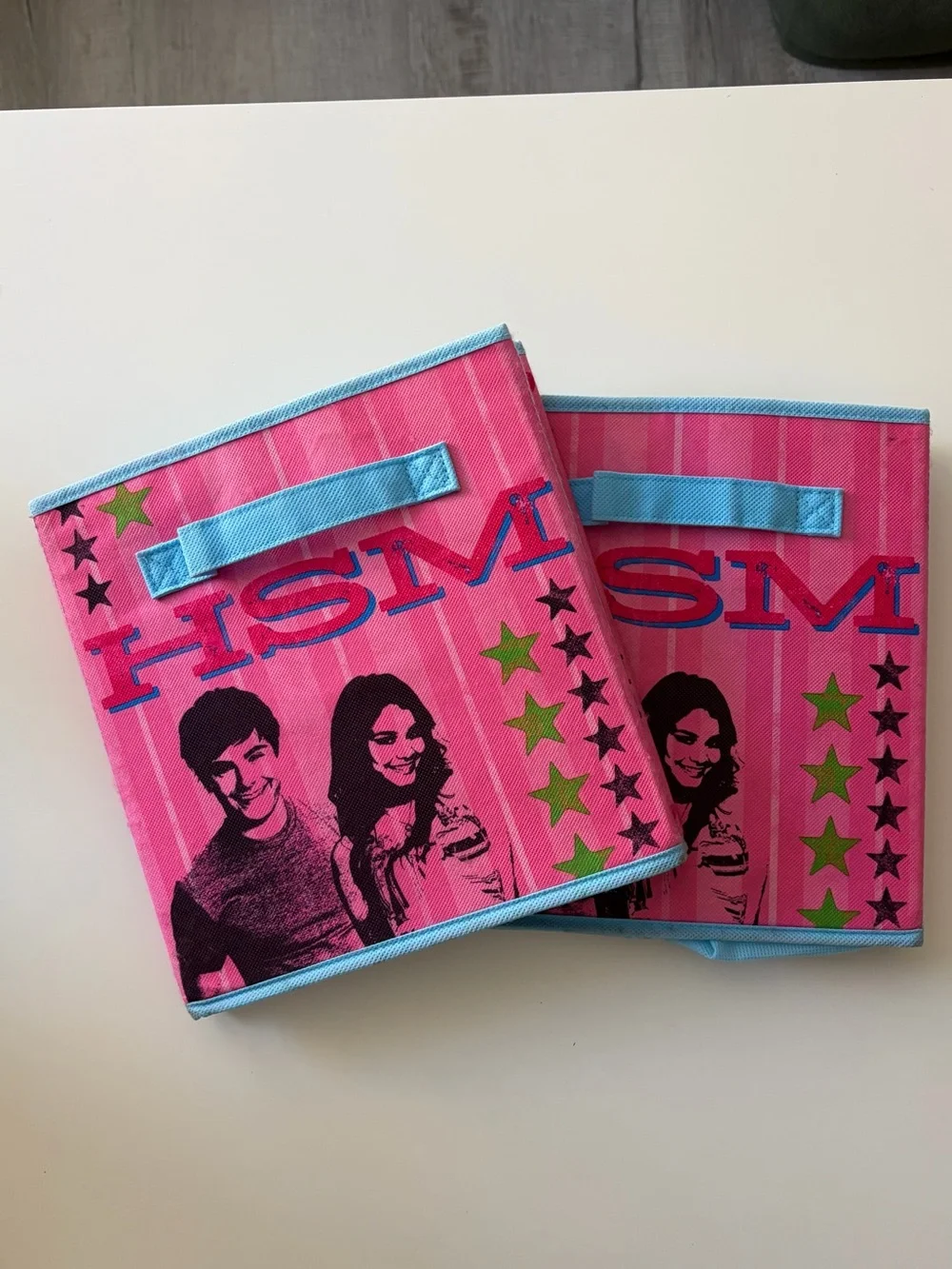 Disney High School Musical Pink Fabric Drawer Cube Storage Bins Set of 2